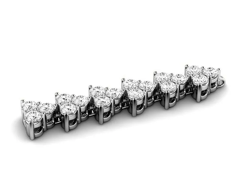 2.50-5.50 CT Round Cut Lab Grown Diamonds - Diamond Bracelet
