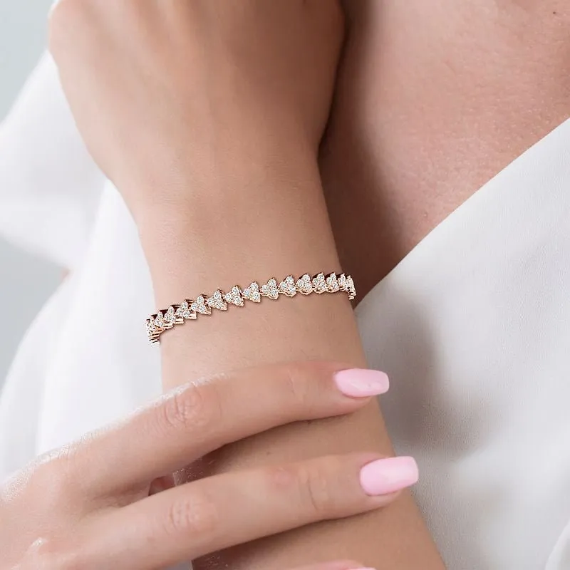 2.50-5.50 CT Round Cut Lab Grown Diamonds - Diamond Bracelet