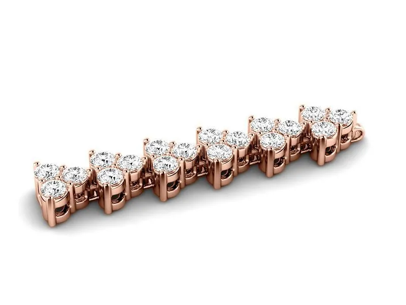 2.50-5.50 CT Round Cut Lab Grown Diamonds - Diamond Bracelet