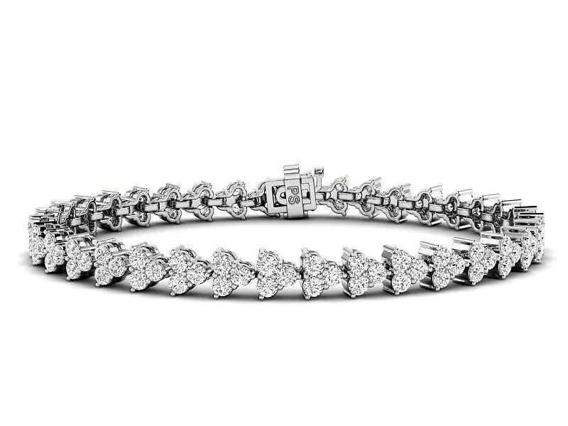 2.50-5.50 CT Round Cut Lab Grown Diamonds - Diamond Bracelet