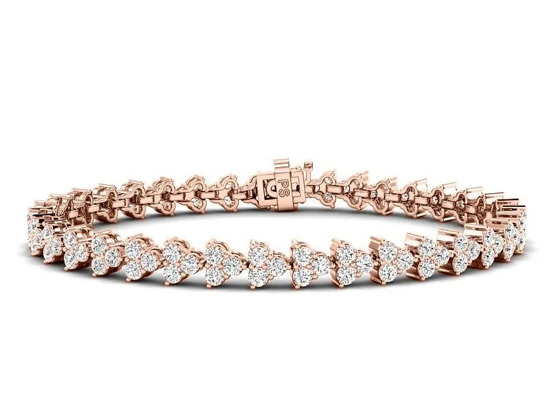 2.50-5.50 CT Round Cut Lab Grown Diamonds - Diamond Bracelet