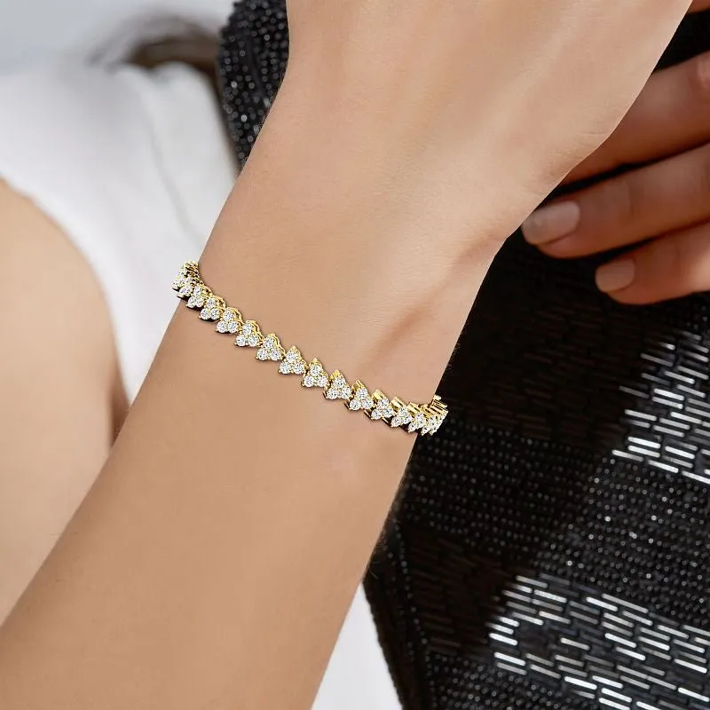 2.50-5.50 CT Round Cut Lab Grown Diamonds - Diamond Bracelet