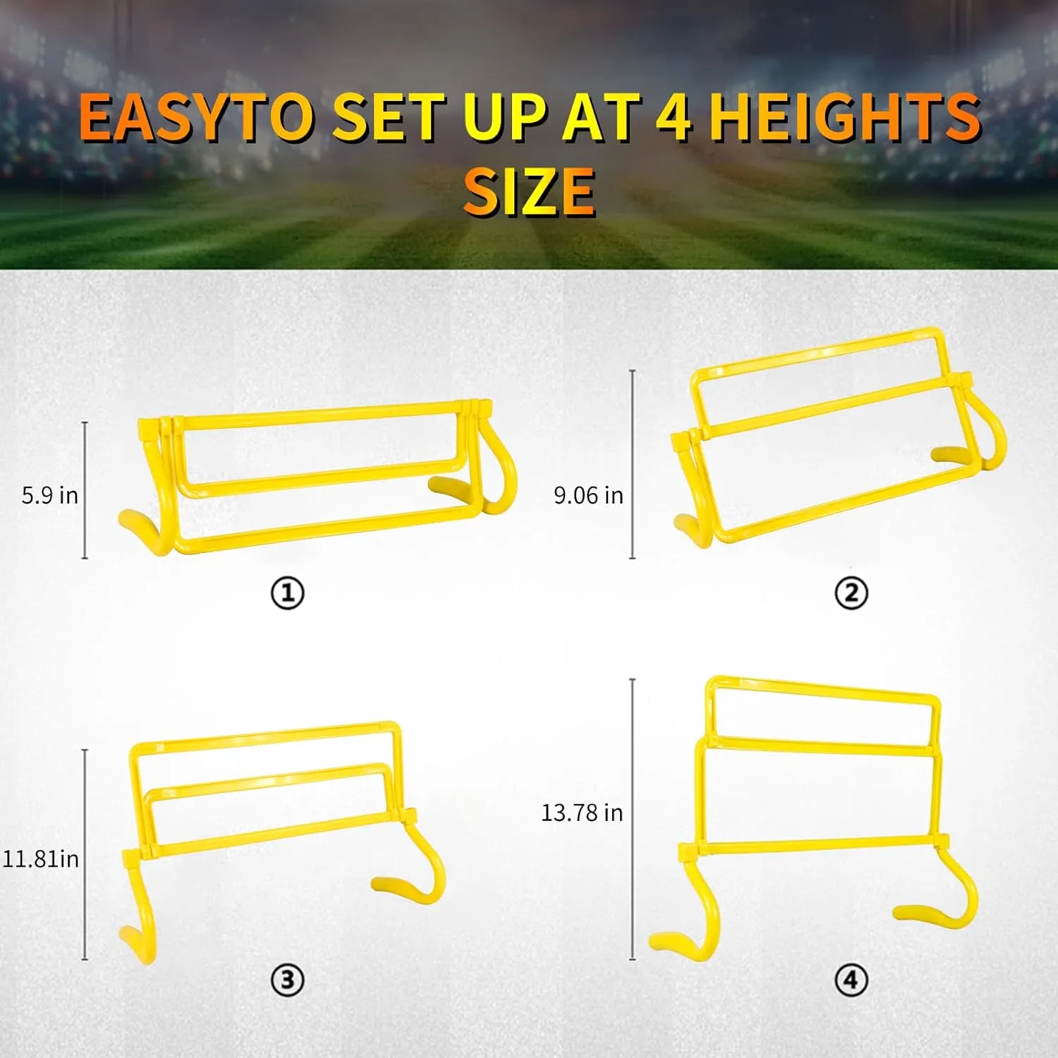 4 Height Adjustable Speed Training Hurdles Fitness & Speed Training Equipment