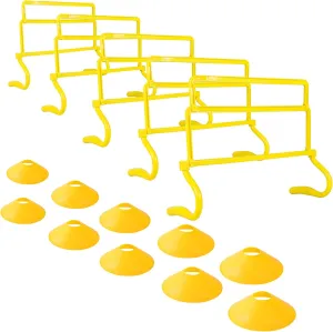 4 Height Adjustable Speed Training Hurdles Fitness & Speed Training Equipment
