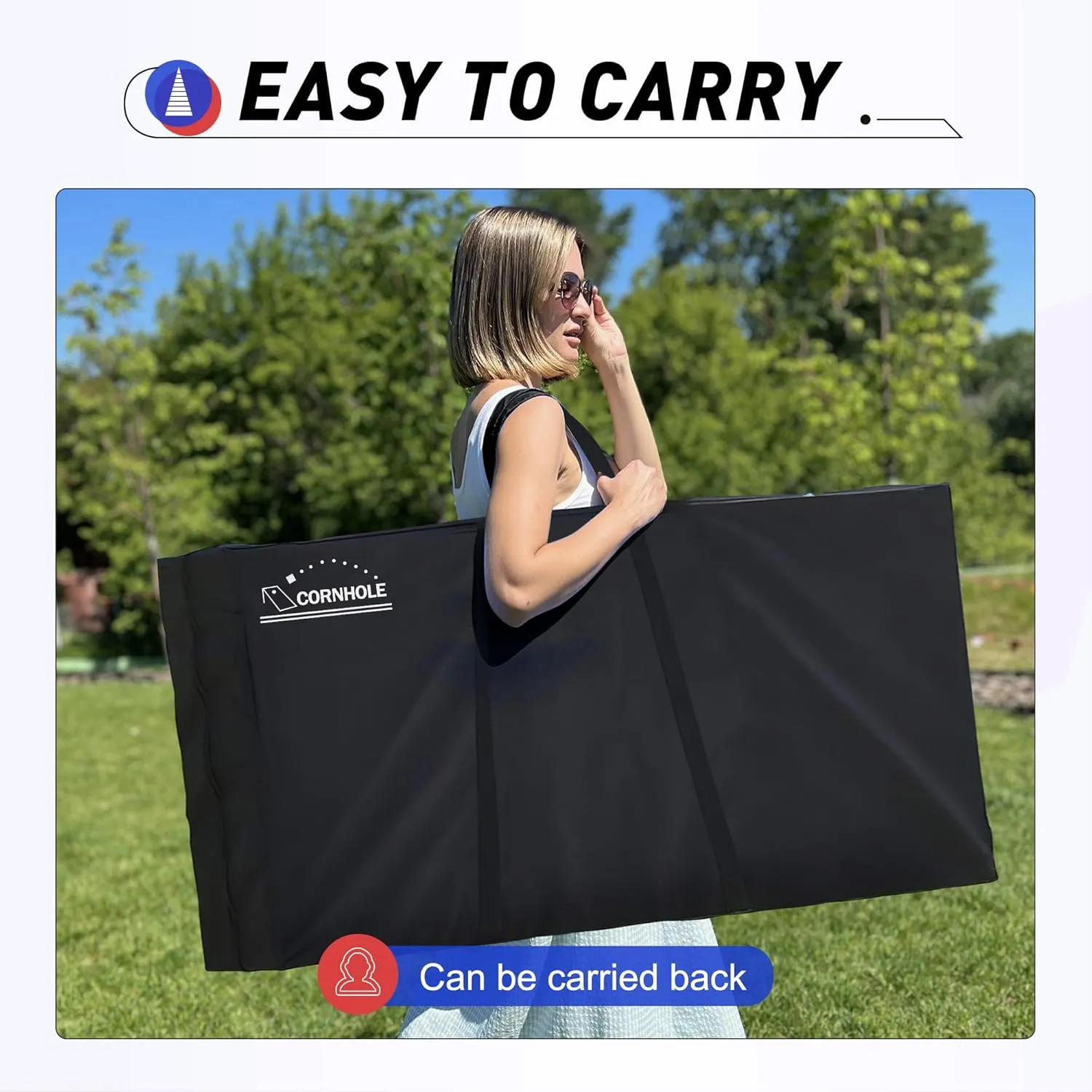 4x2 Ft Cornhole Boards Set, Premium Regulation Size Cornhole Boards with 8 All-Weather Bean Bags, Carrying Case and Scoreboard