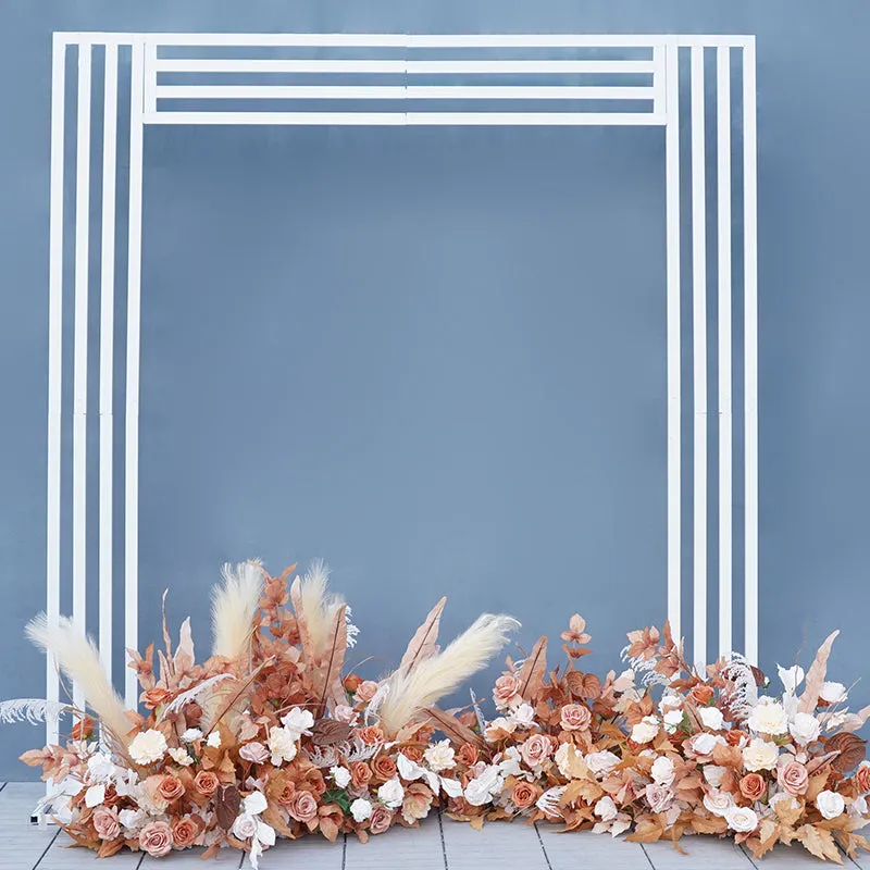 A7077 White Metal Stable Square Screen Flower Stand Wedding Backdrop Frame