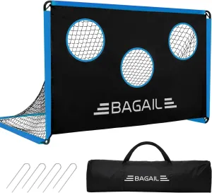 BAGAIL Soccer Goal, 2-in-1 Soccer Net with Targets, 6x4 FT Pop Up Soccer Trainer for Backyard with Detachable Target Cloth and Carry Bag, Indoor Outdoor Fun Soccer Game