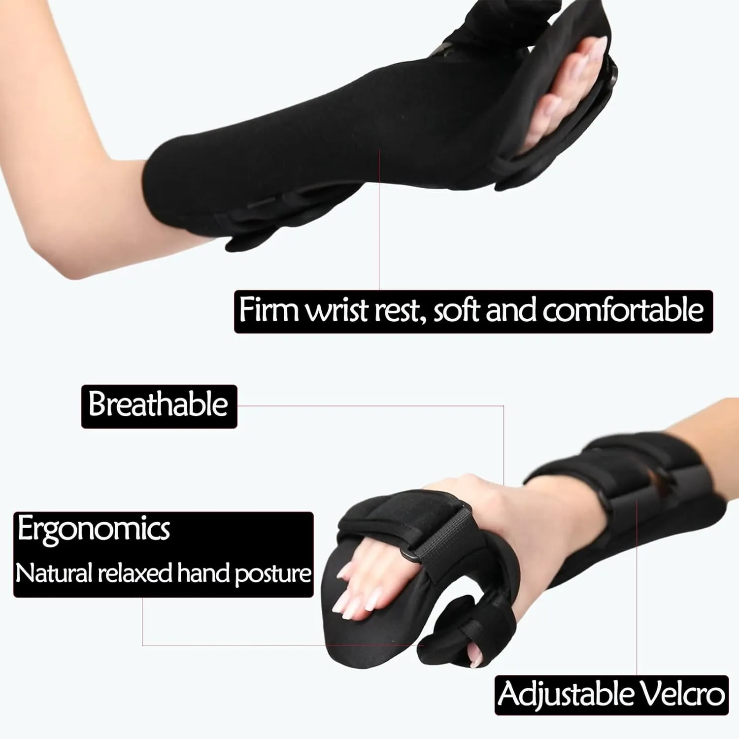 Carpal Tunnel Wrist Brace Night Support, Resting Hand Braces for Syndrome Tendonitis Carpelrx, Cockup Wrist Splint for Sleeping Sprained Pain Relief Orthopedic (Right, Medium)