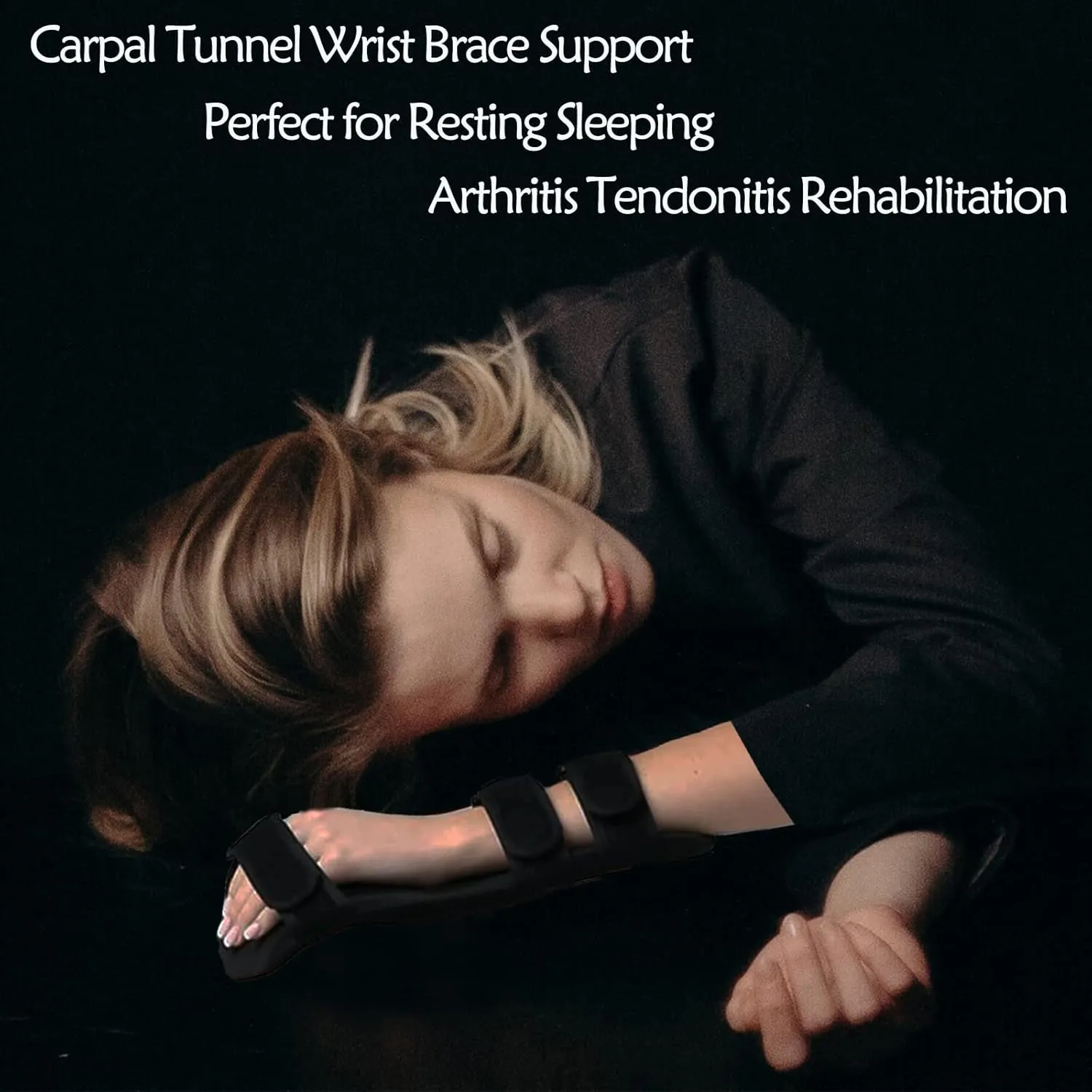 Carpal Tunnel Wrist Brace Night Support, Resting Hand Braces for Syndrome Tendonitis Carpelrx, Cockup Wrist Splint for Sleeping Sprained Pain Relief Orthopedic (Right, Medium)