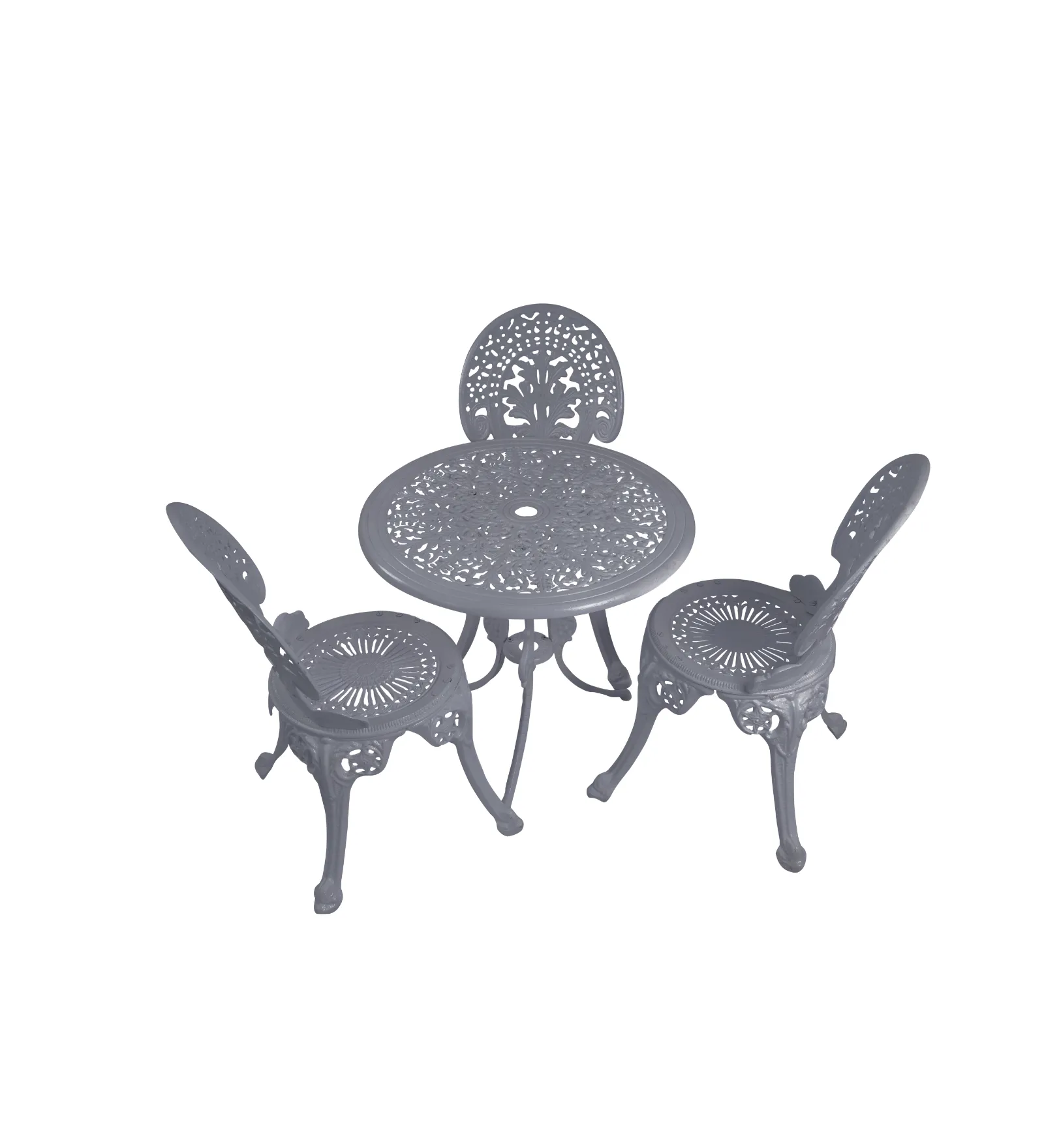 Clux Cast Aluminium Garden Patio Seating 3 Chair and 1 Table Set