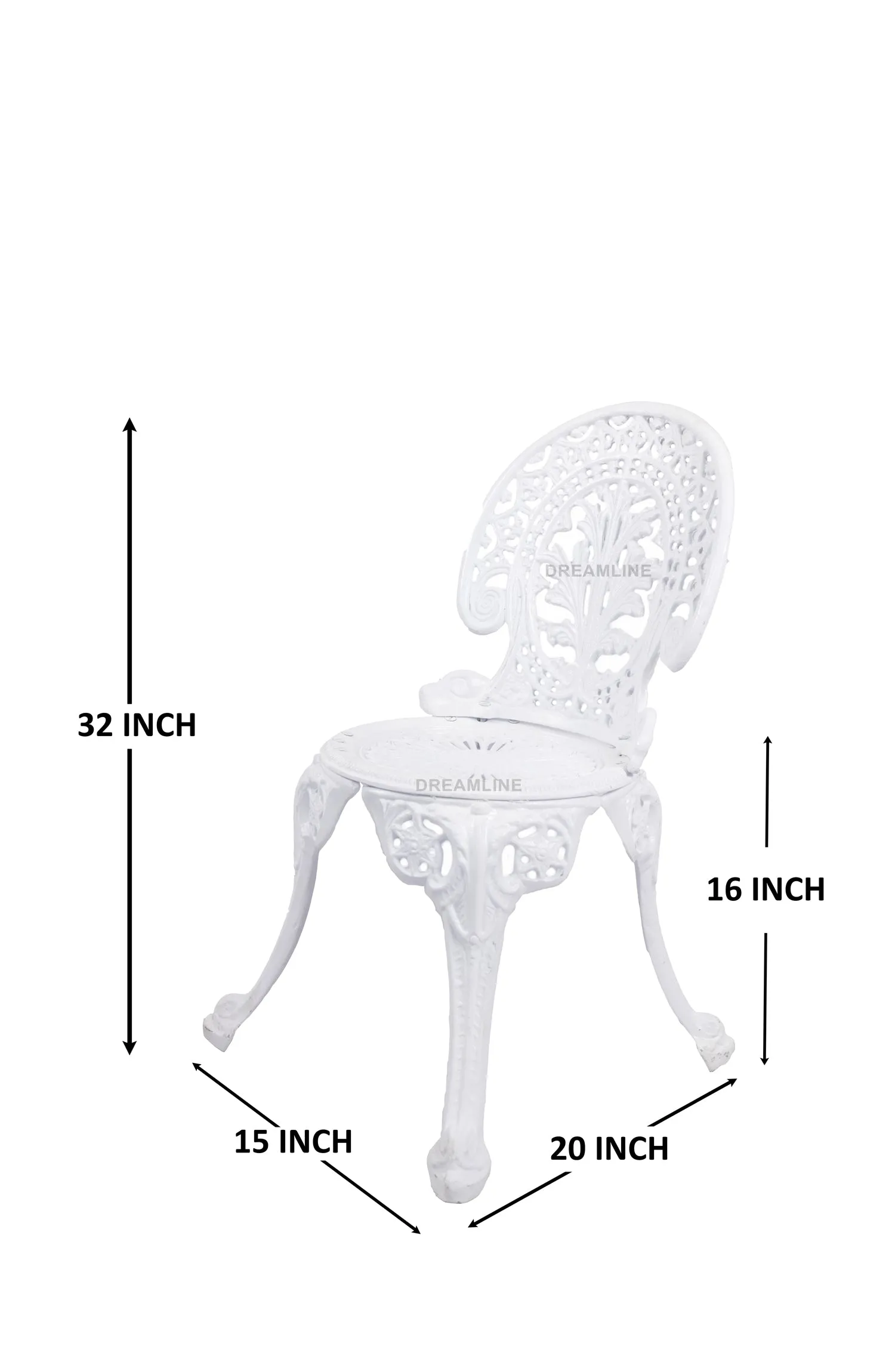 Clux Cast Aluminium Garden Patio Seating 3 Chair and 1 Table Set