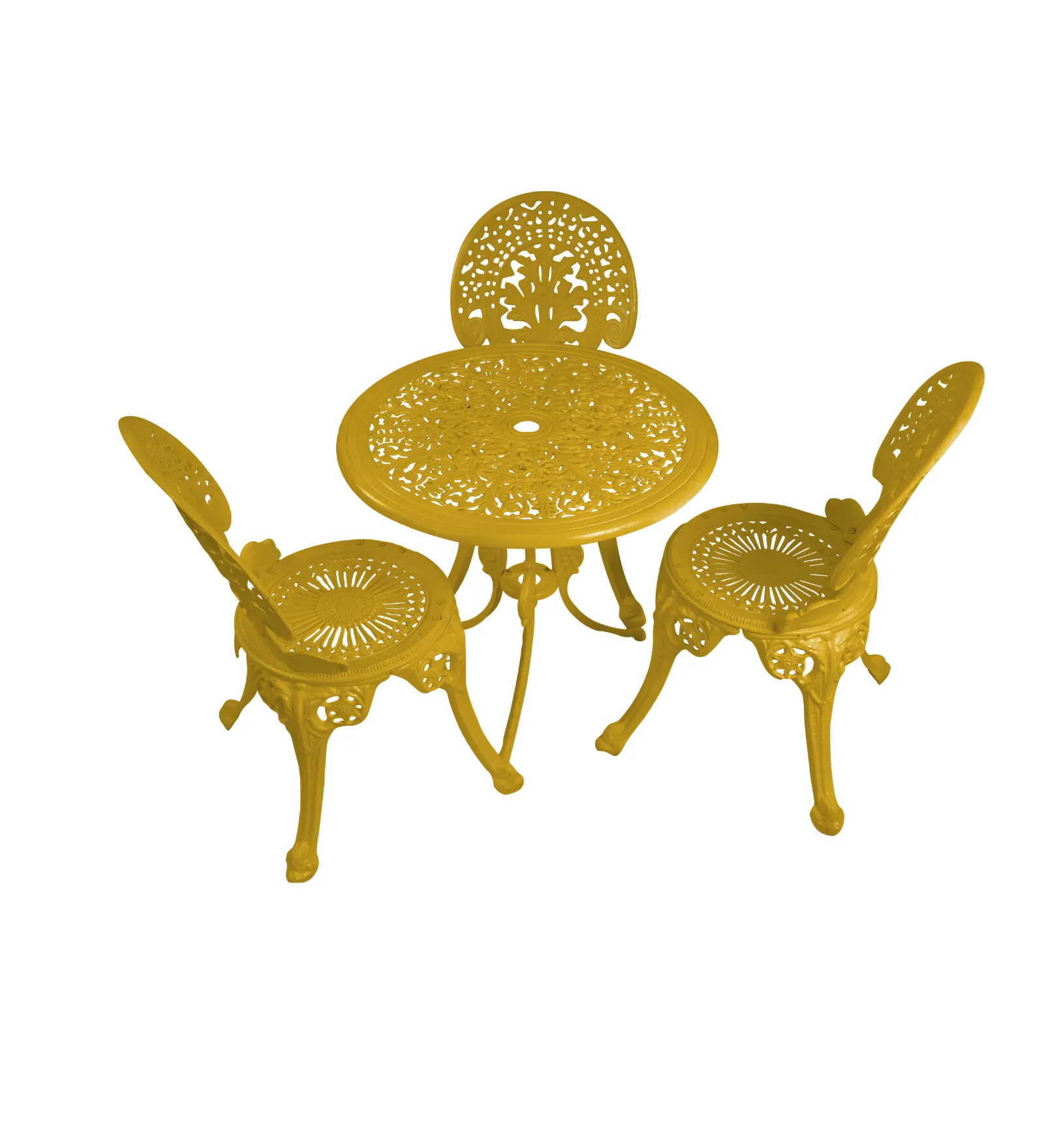 Clux Cast Aluminium Garden Patio Seating 3 Chair and 1 Table Set