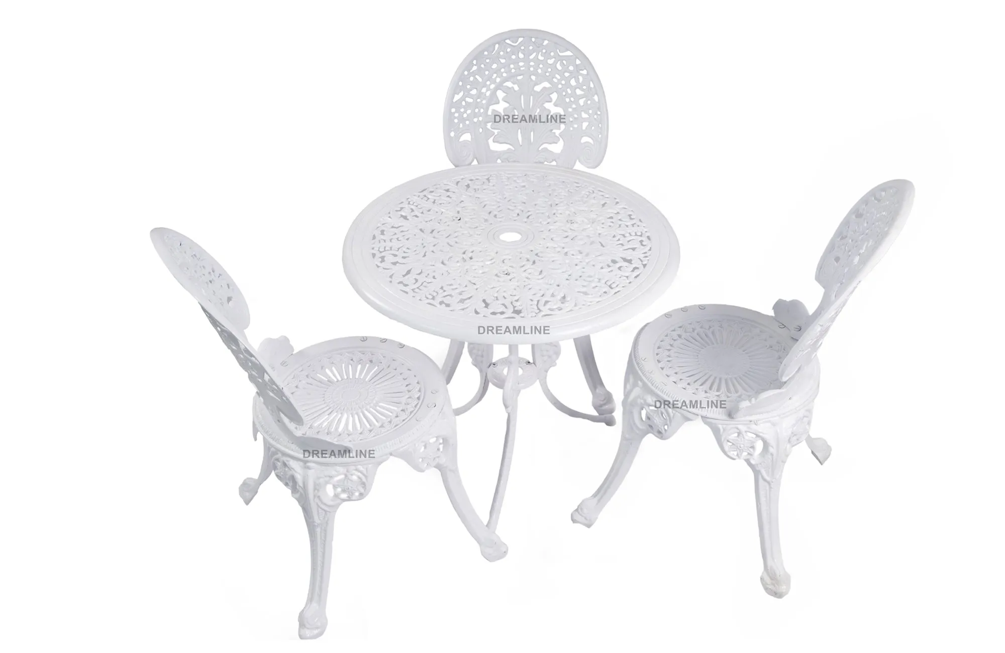 Clux Cast Aluminium Garden Patio Seating 3 Chair and 1 Table Set