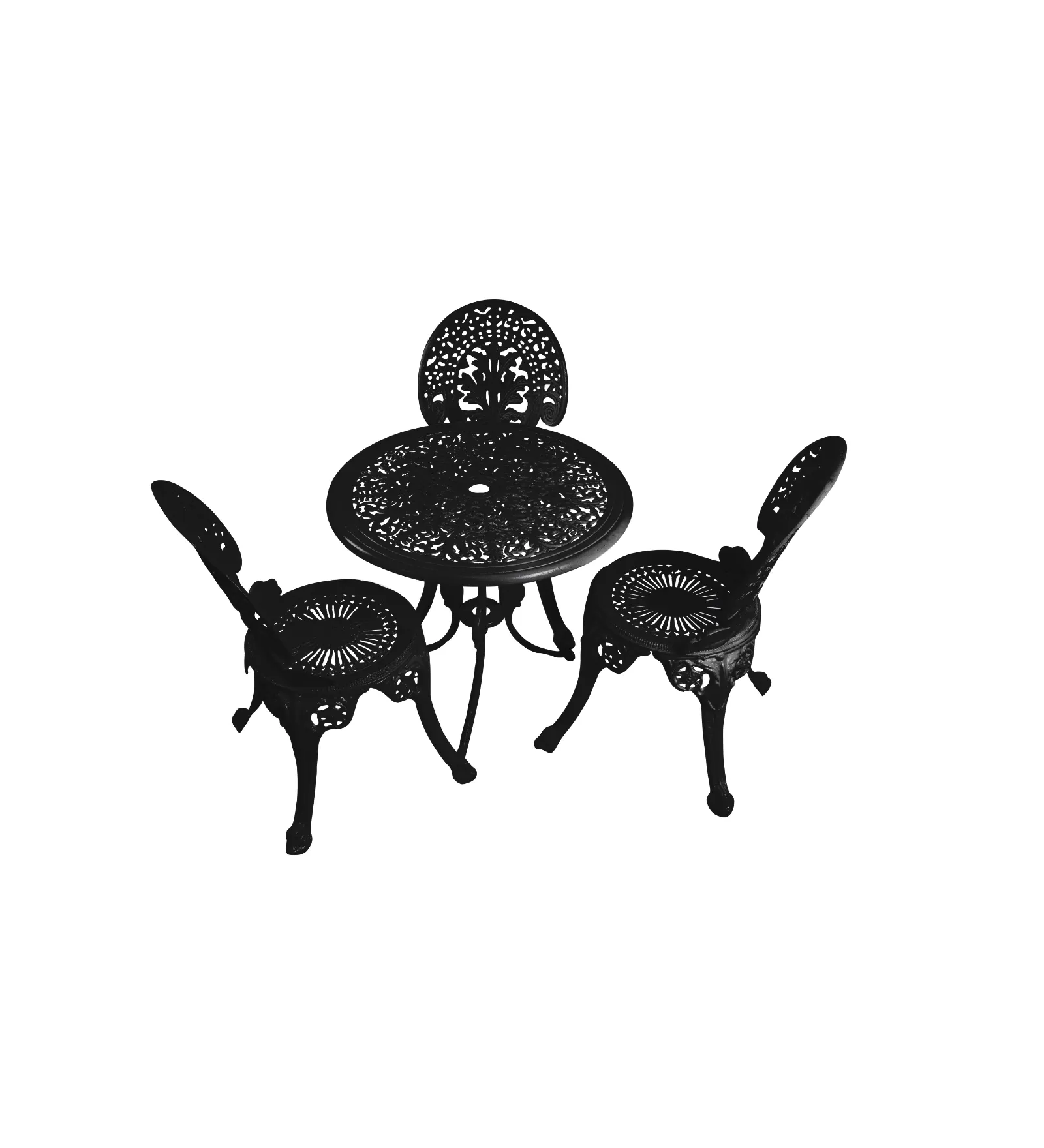 Clux Cast Aluminium Garden Patio Seating 3 Chair and 1 Table Set