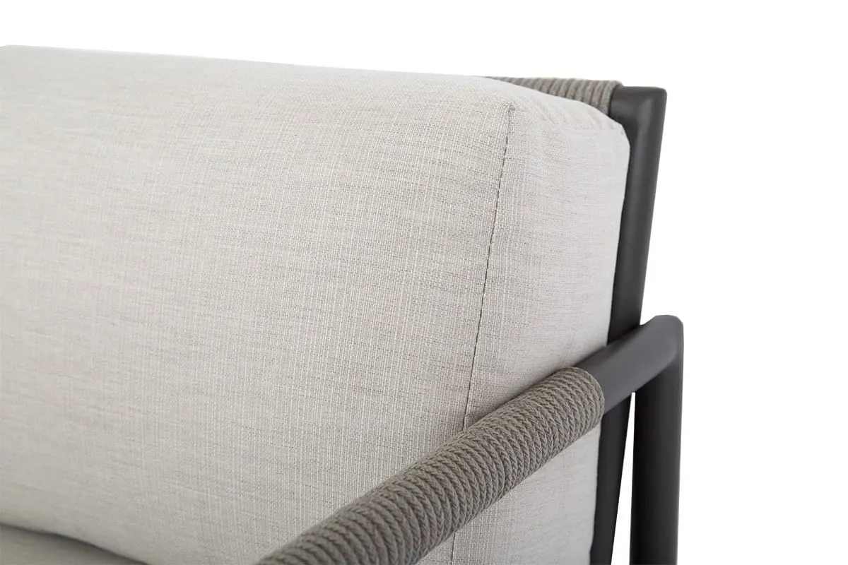 Cyst Outdoor Patio Seating Set 2 Chairs and 1 Table Set (Grey) Braided & Rope