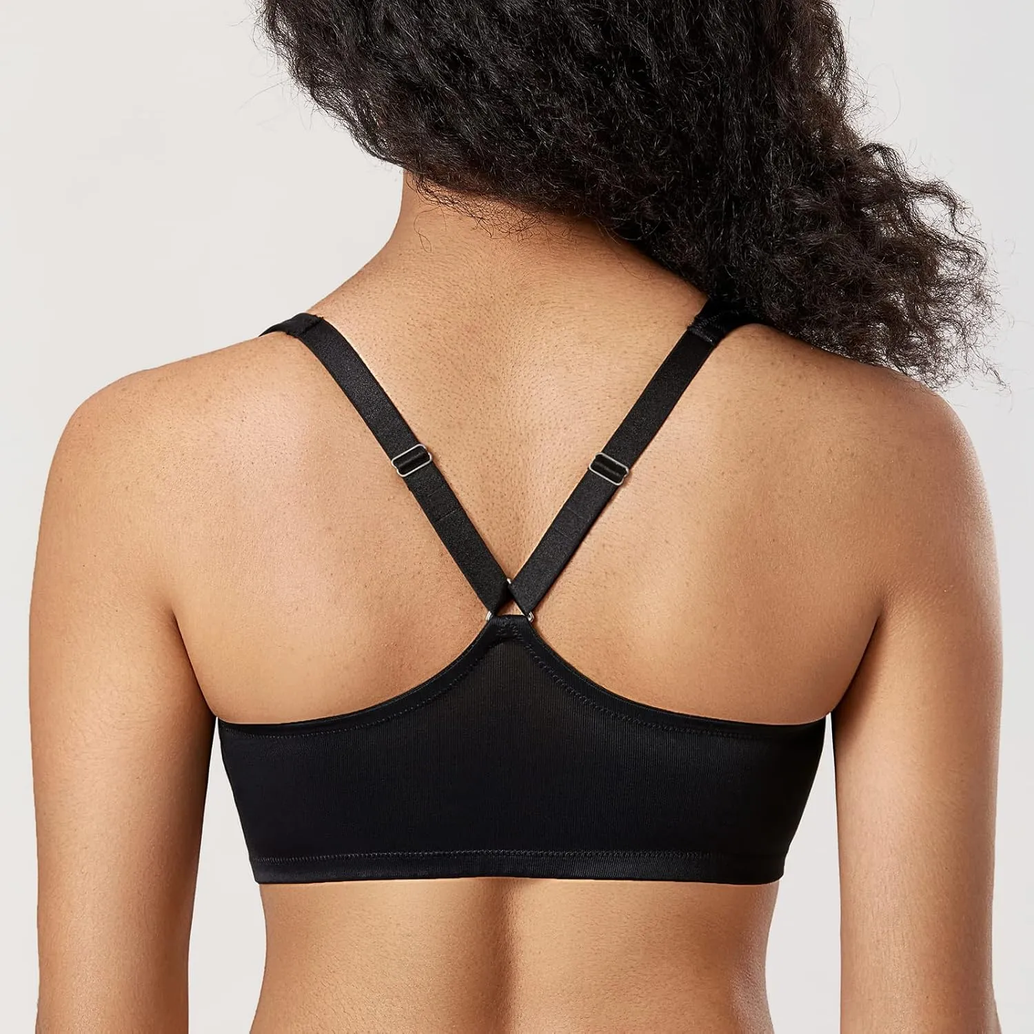 DELIMIRA Women's Front Closure Racerback Bras Plunge Unlined Underwire Full Coverage Seamless Bra B-H Cups