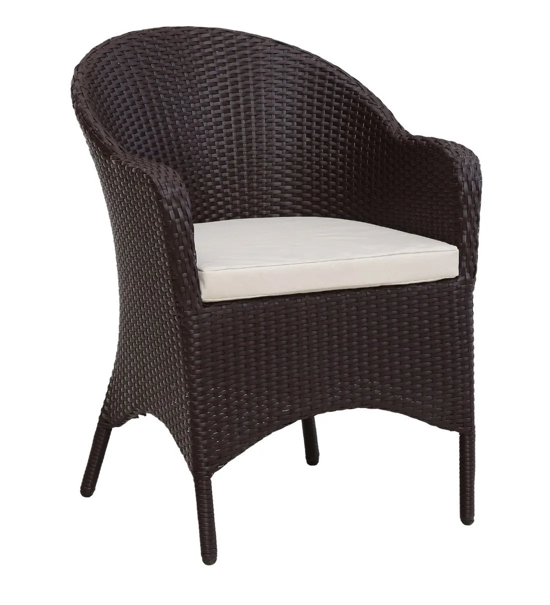 Dushtu Outdoor Patio Seating Set 4 Chairs and 1 Table Set (Dark Brown)