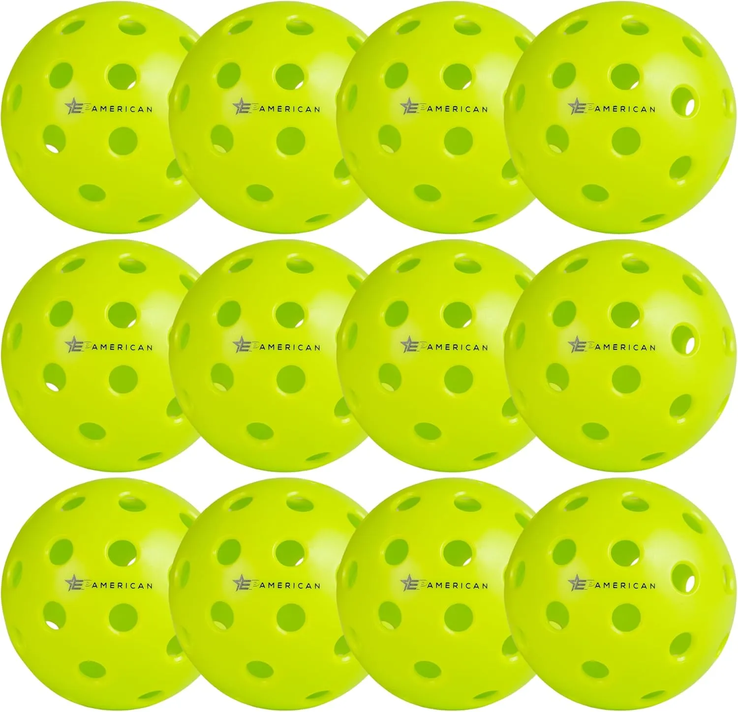 EP American Outdoor Pickleballs USAPA Approved | Made in USA with Durable Design | Tournament-Ready, High Performance | 40 Precision Holes for Balanced Flight, Consistent Spin