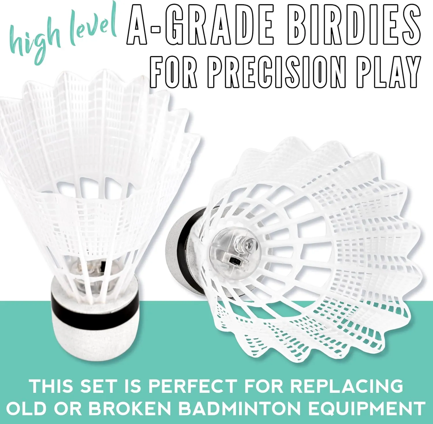 Franklin Sports Badminton Racket   Birdie Set - Replacement Badminton Equipment for Kids   Adults - 2 Player - 4 Player Badminton Racket Sets