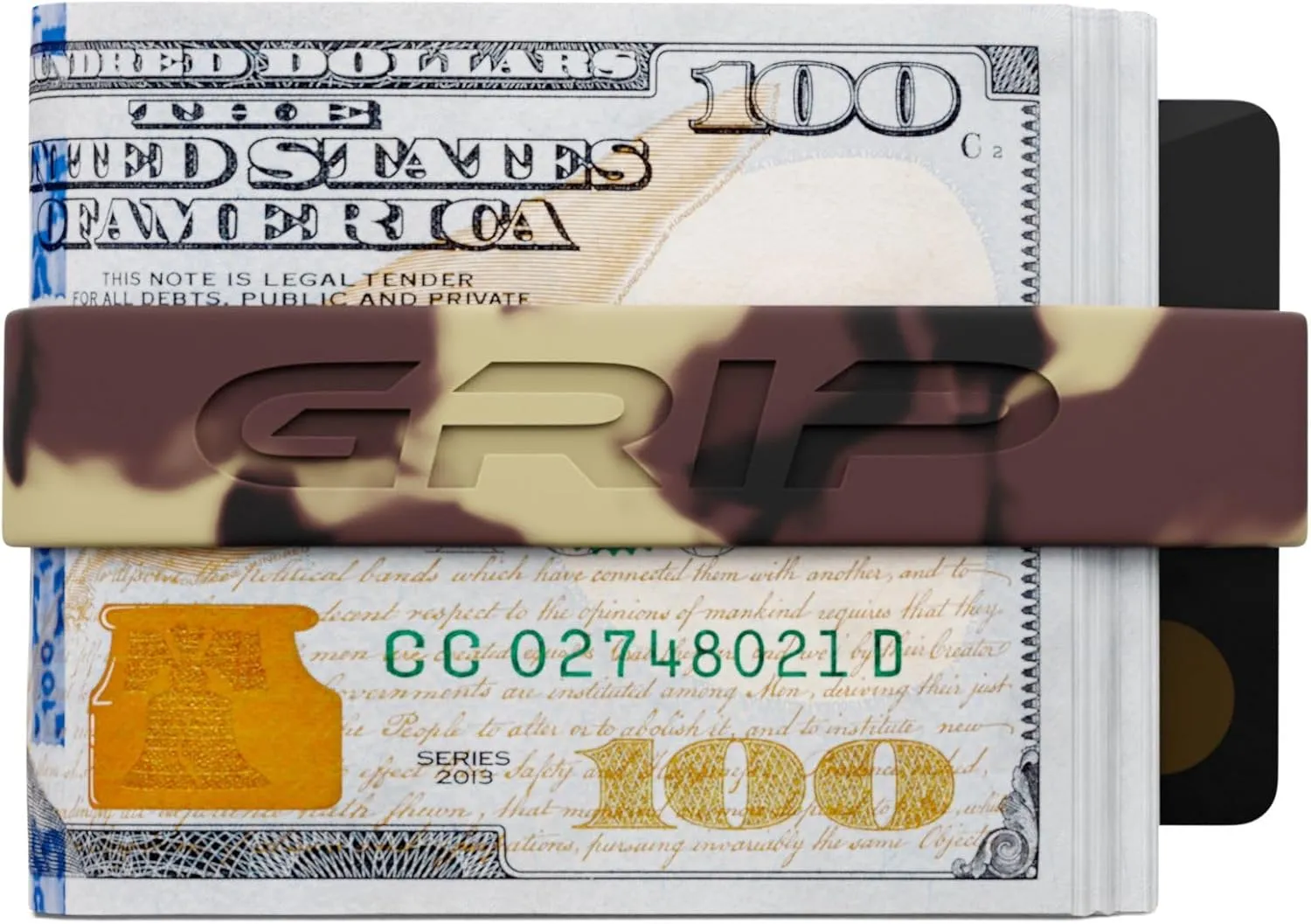 Grip Money Bands (Pack of 3) - JUNGLE CAMO - Premium Silicone Band for Cash & Cards - Slim & Durable Design