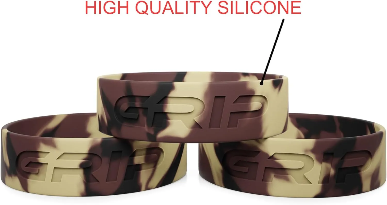 Grip Money Bands (Pack of 3) - JUNGLE CAMO - Premium Silicone Band for Cash & Cards - Slim & Durable Design