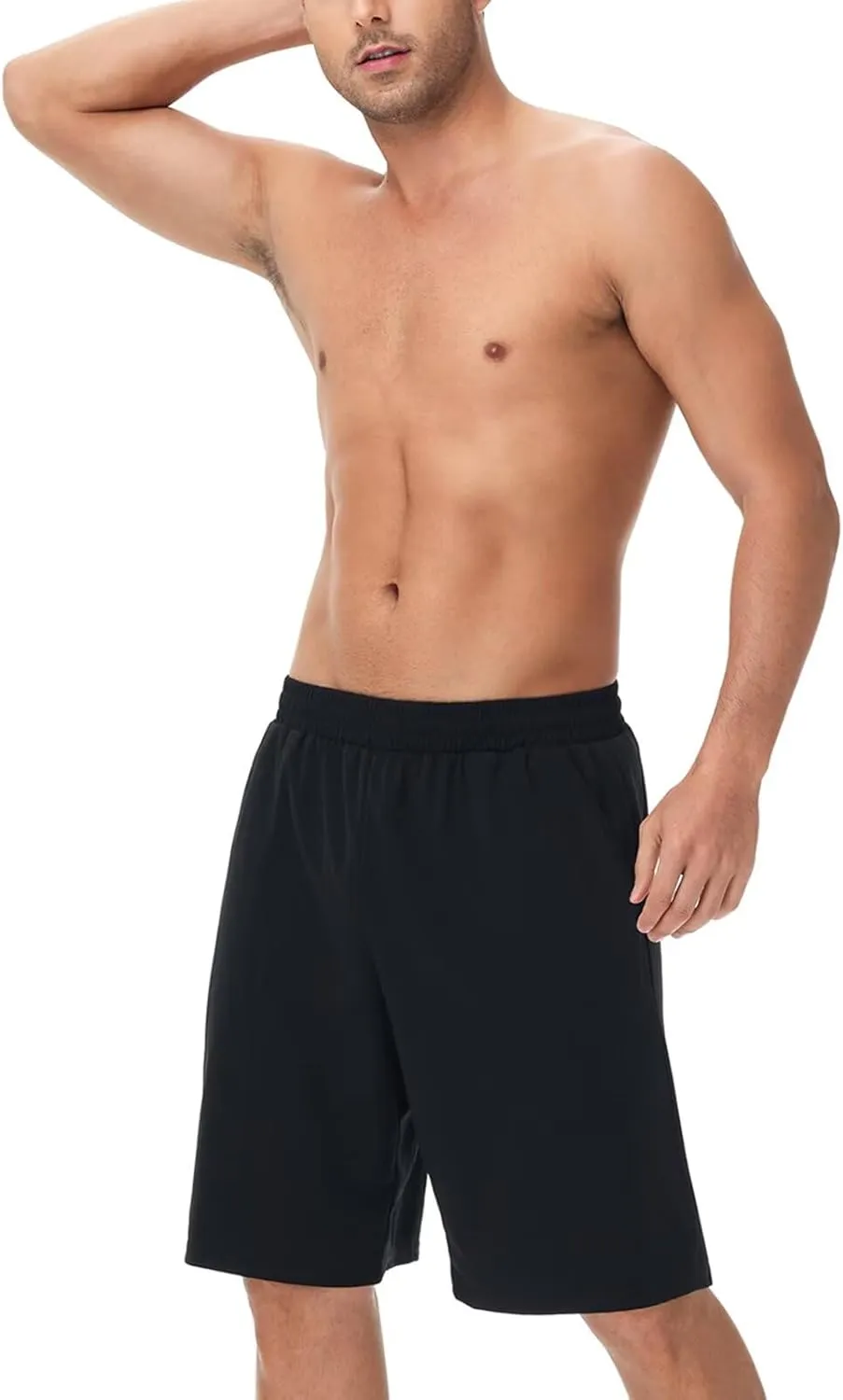 HQUEC Men's Athletic Shorts with Zipper Pockets 10" Lightweight Quick Dry Basketball Workout Shorts for Running Casual
