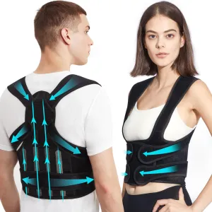 KD Back Brace Posture Corrector - Full Support for Women and Men - Straighten Shoulders, Relieve Upper and Lower Back Pain - Ideal for Scoliosis, Hunchback, Hump, Thoracic Issues (X-Large)