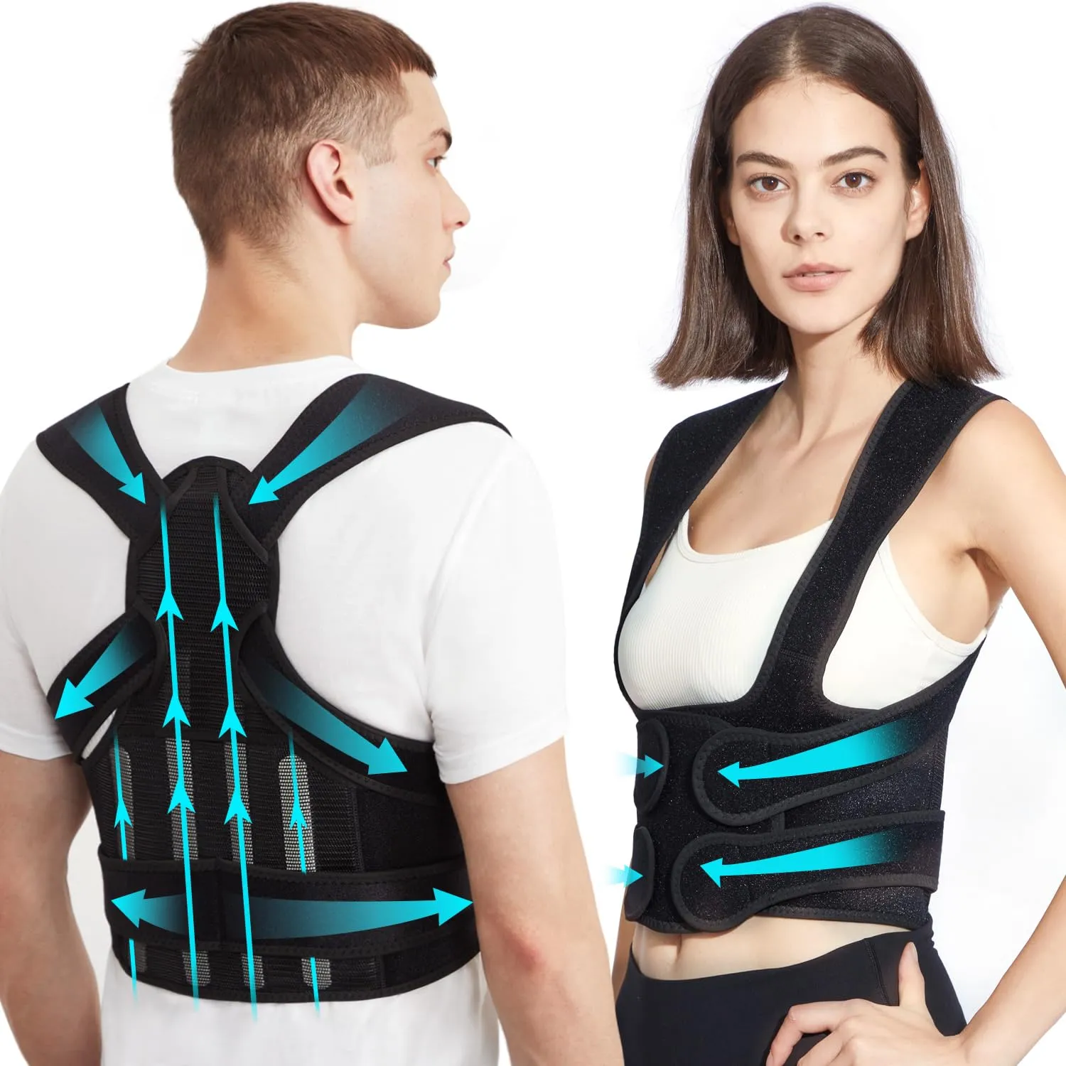 KD Back Brace Posture Corrector - Full Support for Women and Men - Straighten Shoulders, Relieve Upper and Lower Back Pain - Ideal for Scoliosis, Hunchback, Hump, Thoracic Issues (X-Large)