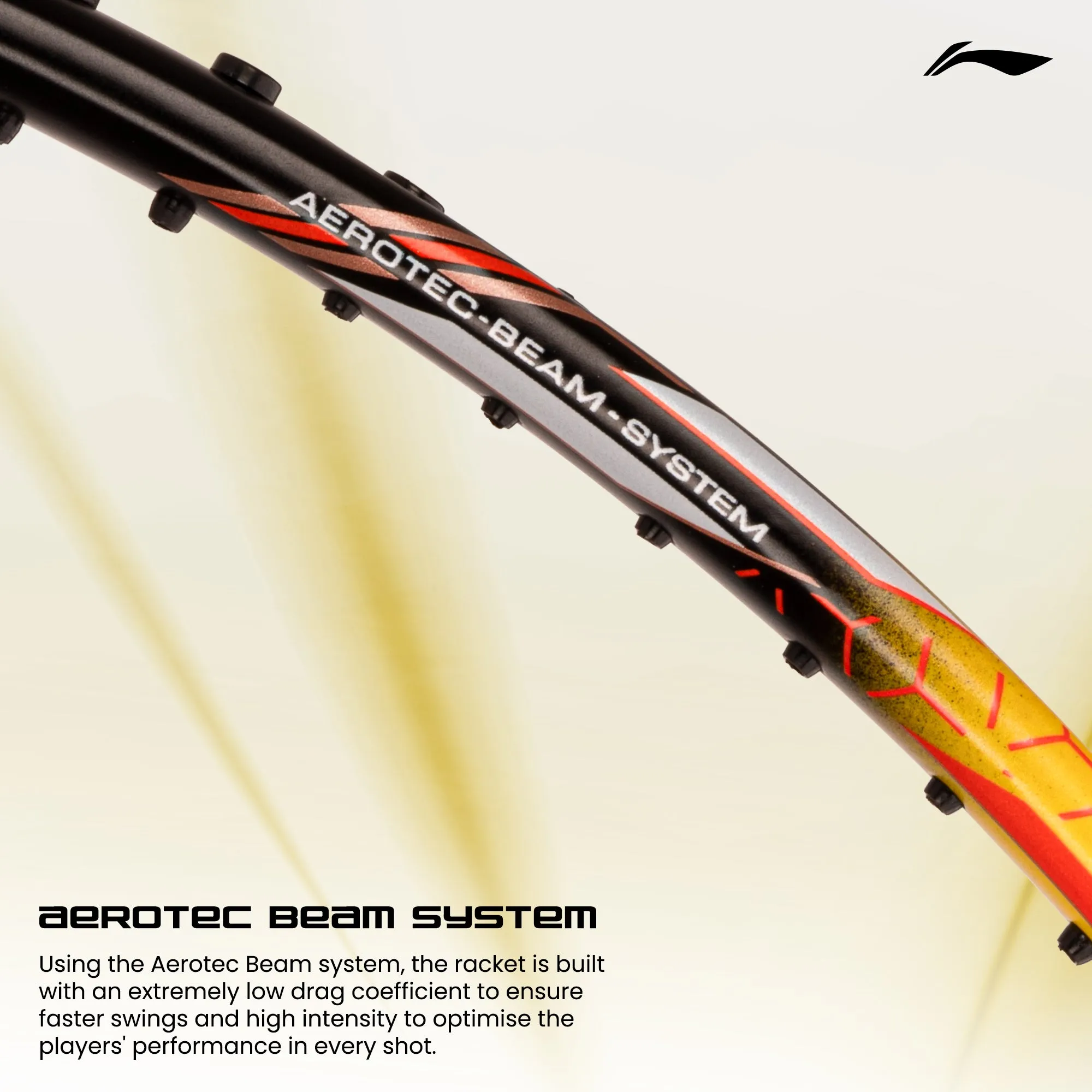 Li-Ning G-Force 5800 Superlite Strung Badminton Racquet (Black / Yellow / Red)