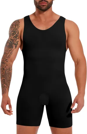 Mens Full Body Shaper Slimming Compression Bodysuit Shapewear Thigh Slimmer Tummy Control Fajas Para Hombres