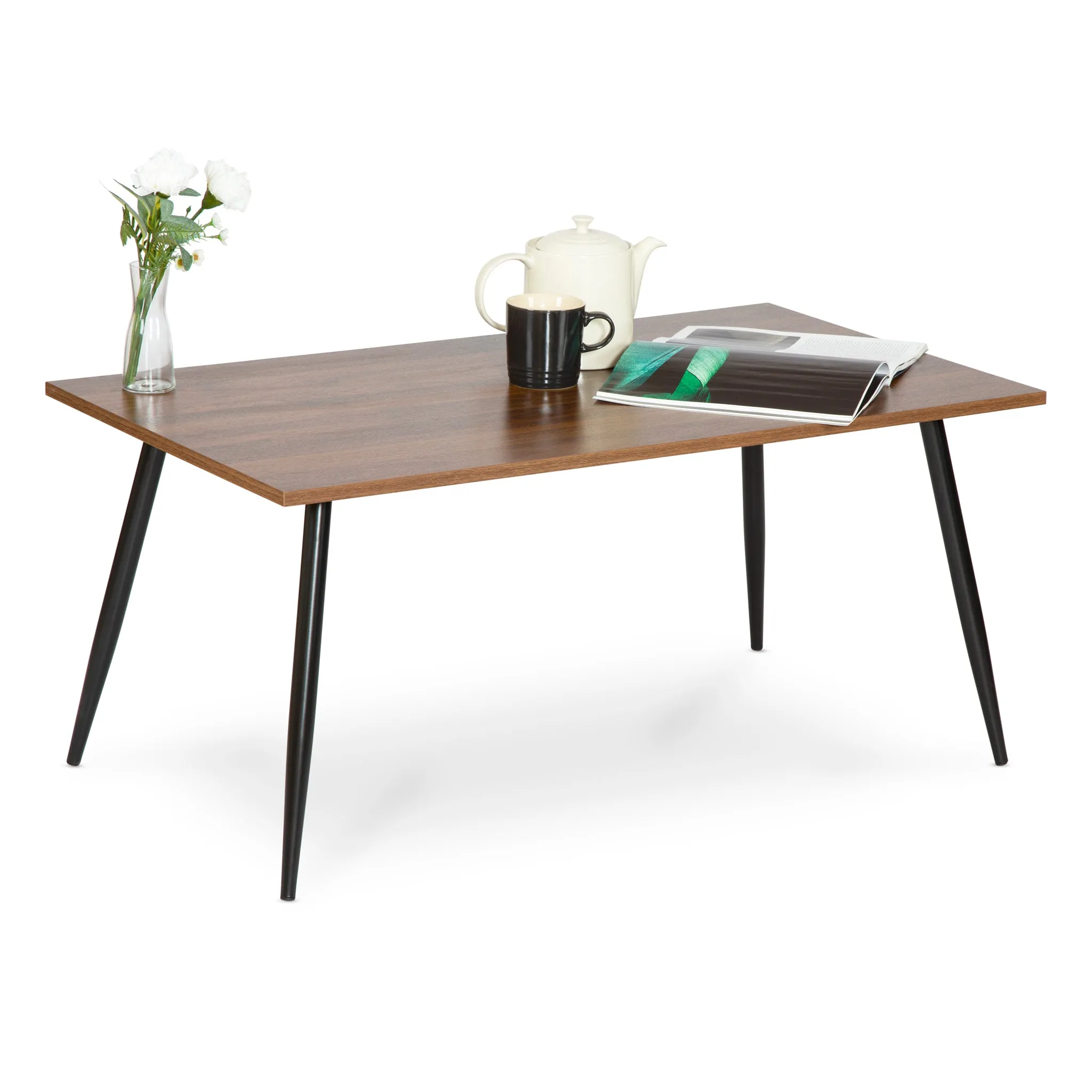 Mid Century Modern Style Walnut Coffee Table and 2 Side Table Set