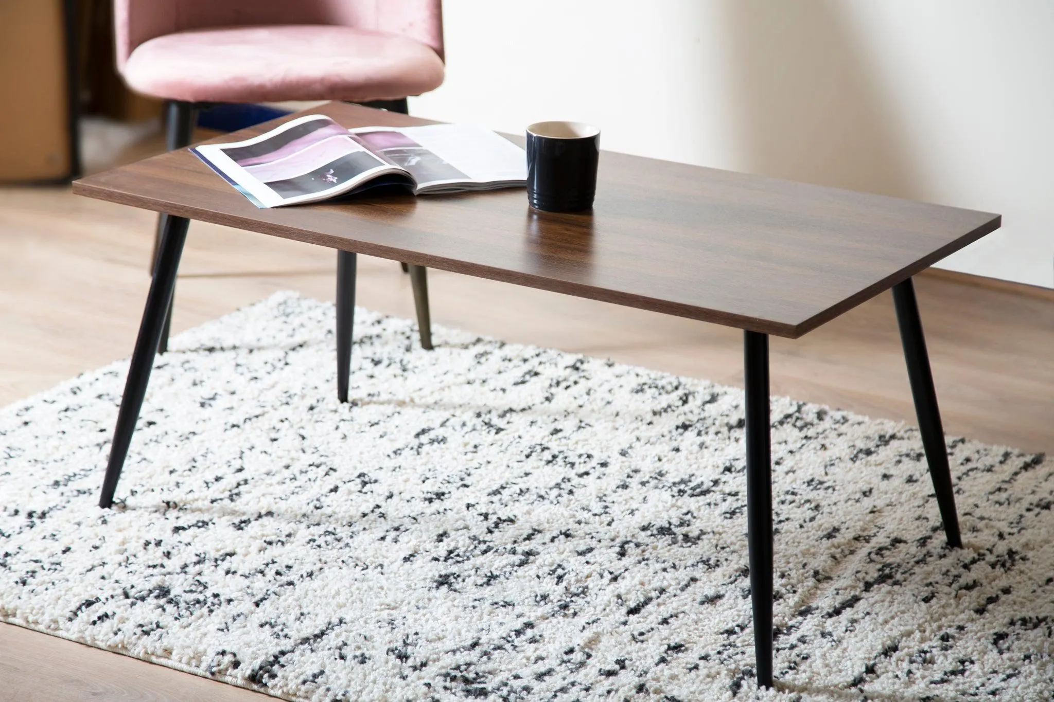 Mid Century Modern Style Walnut Coffee Table and 2 Side Table Set