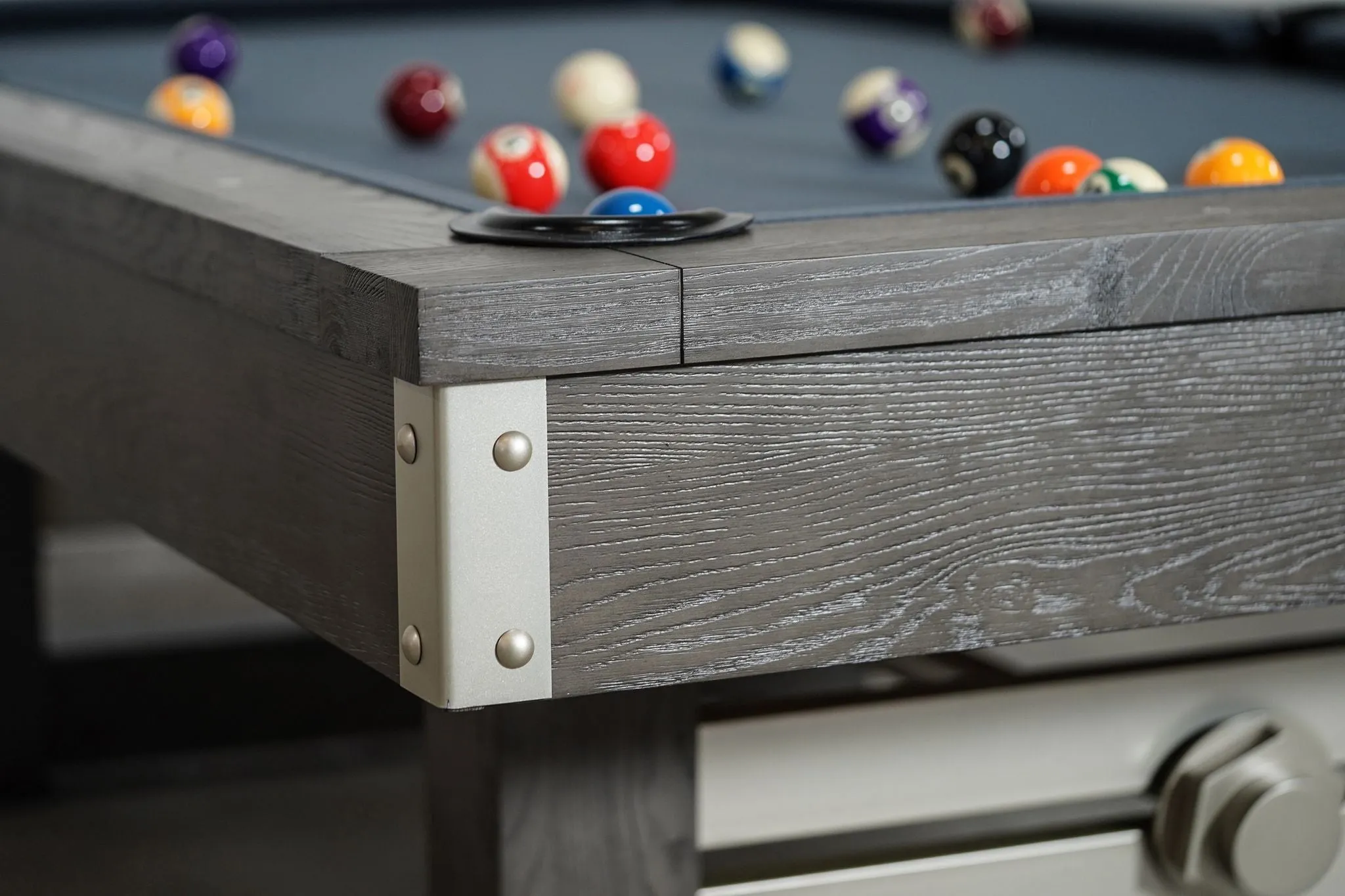 Nixon Bryant 8' Slate Pool Table in Grayson Grey Finish w/ Dining Top Option