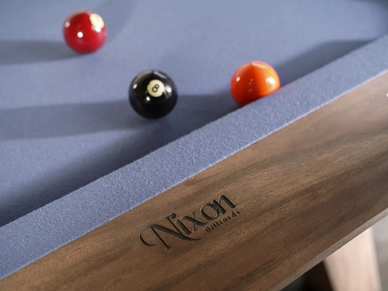 Nixon Desyn 8' Slate Pool Table in Walnut Finish w/ Dining Top Option