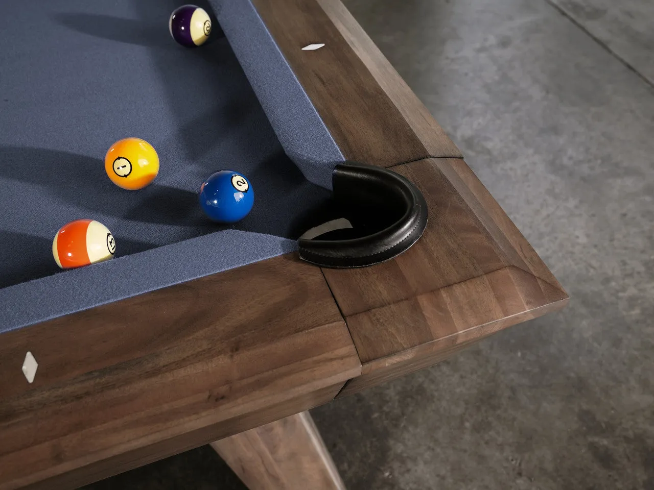 Nixon Desyn 8' Slate Pool Table in Walnut Finish w/ Dining Top Option