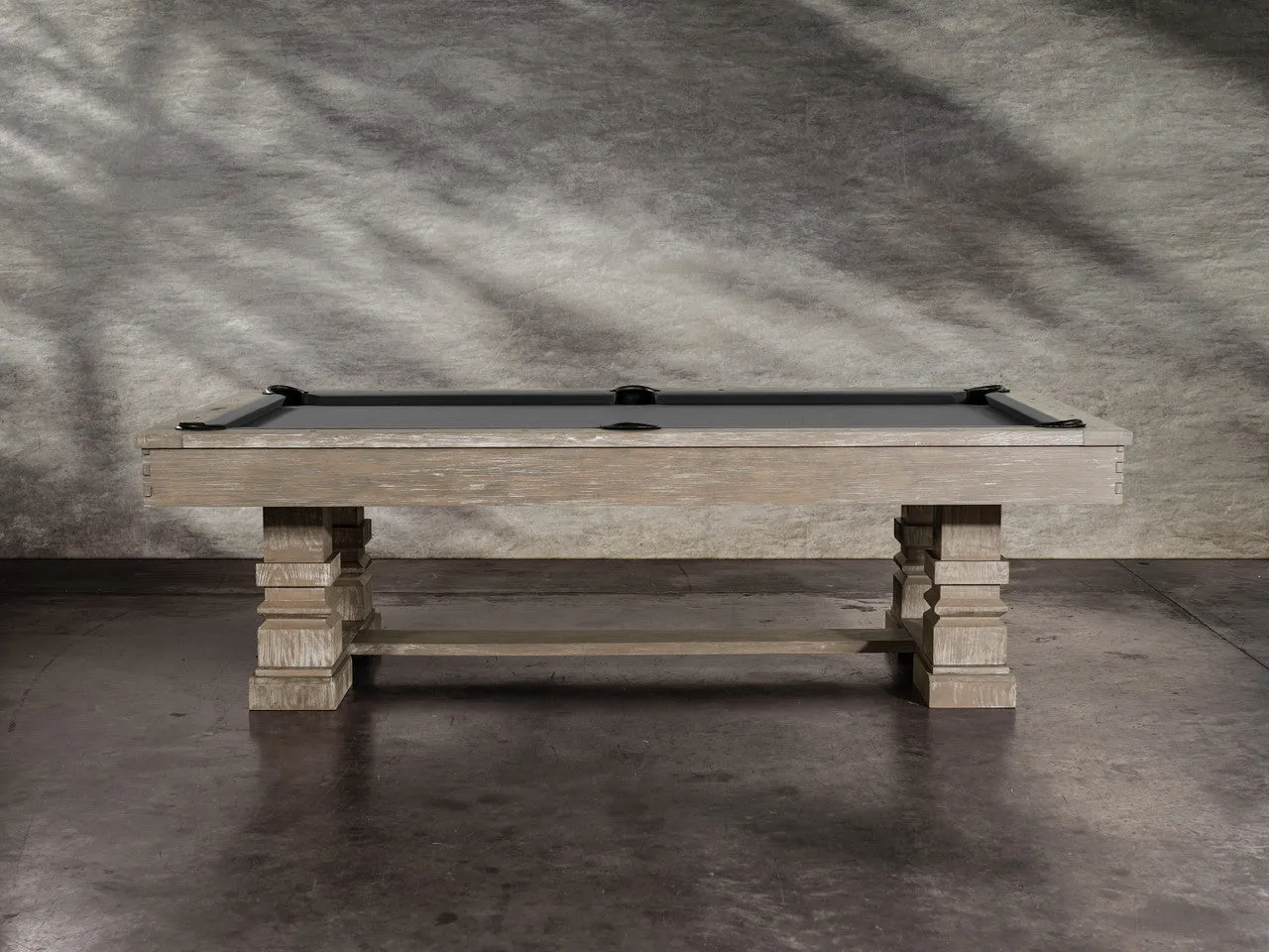 Nixon Huck 8' Slate Pool Table in Grey White Oak Finish w/ Dining Top Option