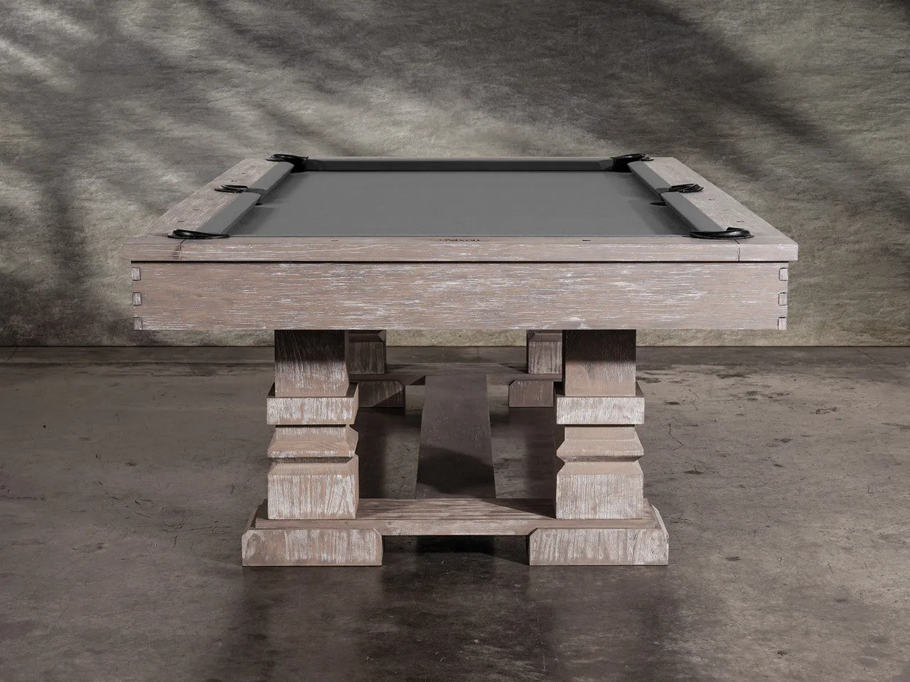 Nixon Huck 8' Slate Pool Table in Grey White Oak Finish w/ Dining Top Option