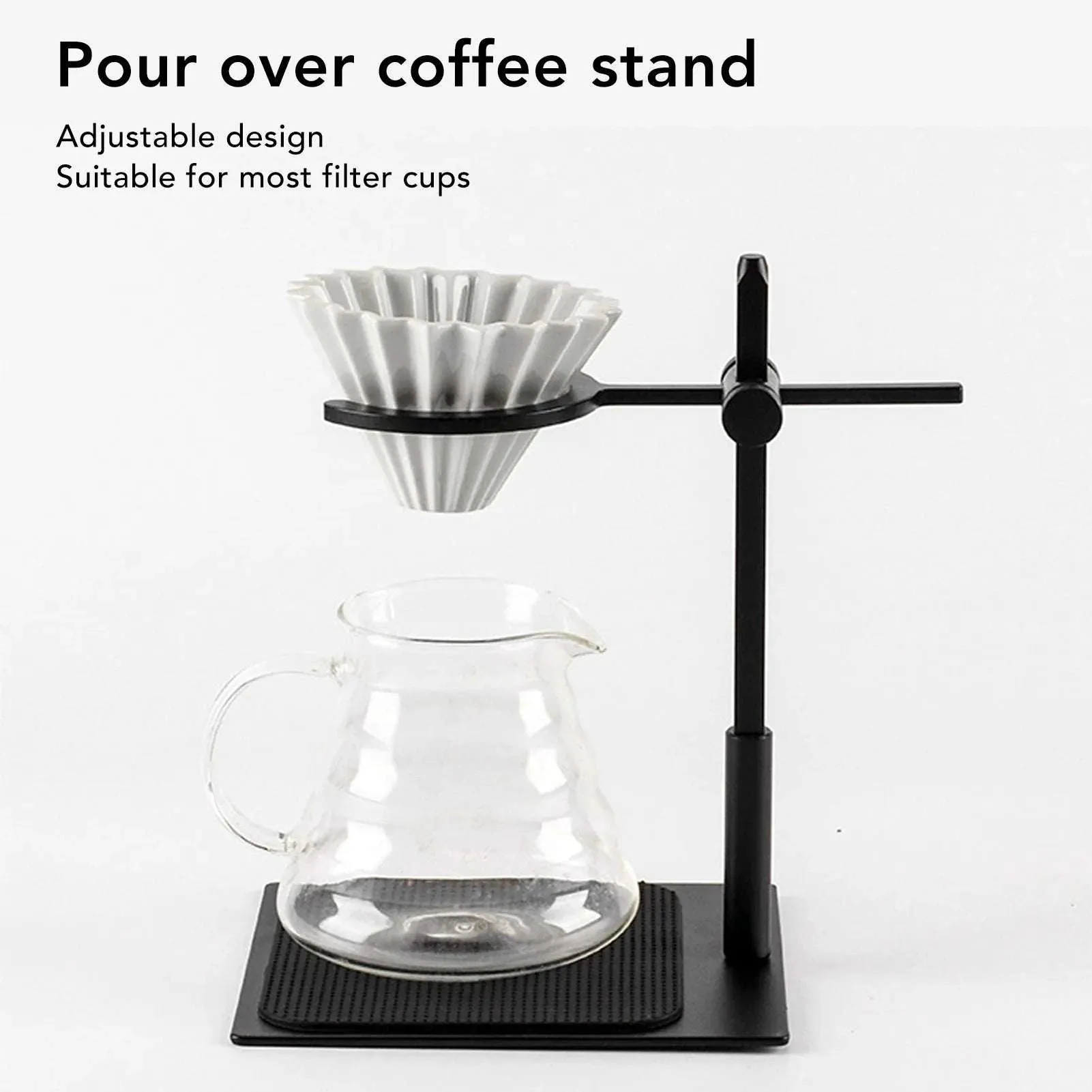 Pour Over Coffee Stand Aluminum Alloy Pour Over Coffee Station Dripper Stand Adjustable Antislip Coffee Dripper Stand