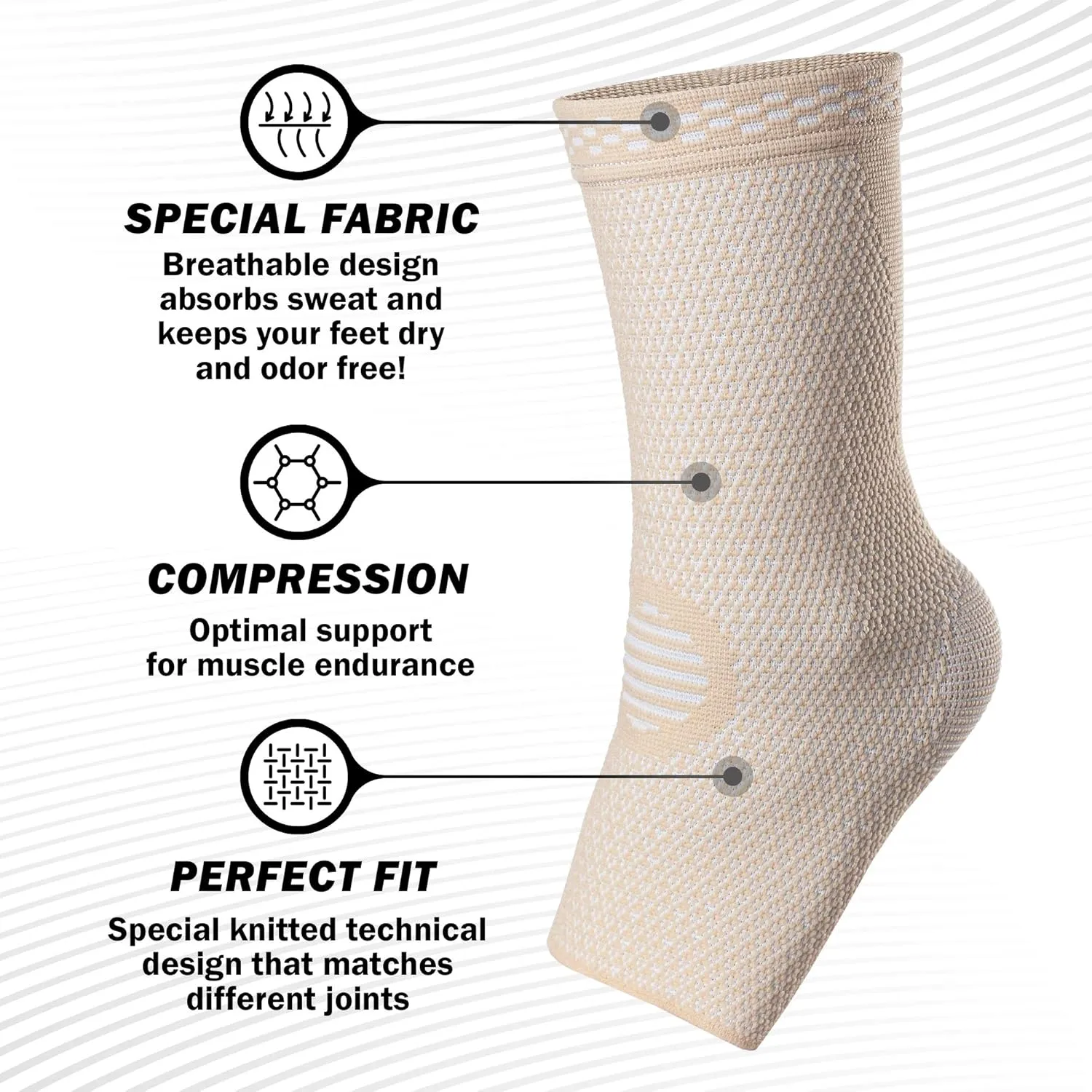 POWERLIX Legs Orthopedic Brace Compression Support Sleeve (Pair) for Swelling, Sprain, Plantar Fasciitis, Arthritis, Tendinitis