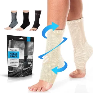 POWERLIX Legs Orthopedic Brace Compression Support Sleeve (Pair) for Swelling, Sprain, Plantar Fasciitis, Arthritis, Tendinitis
