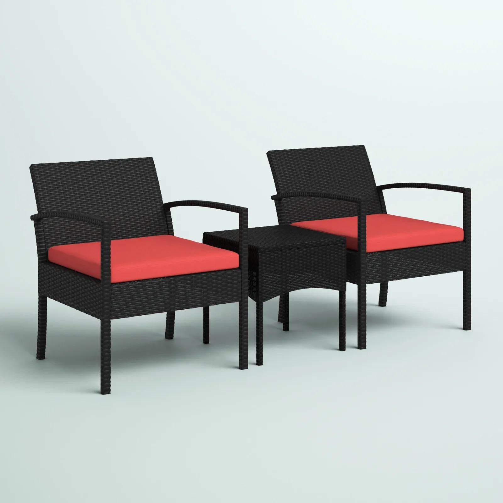 Pronto Outdoor Patio Seating Set 2 Chairs and 1 Table Set (Brown   Red)