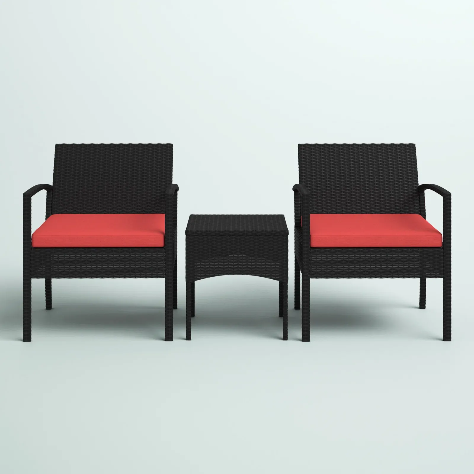 Pronto Outdoor Patio Seating Set 2 Chairs and 1 Table Set (Brown   Red)