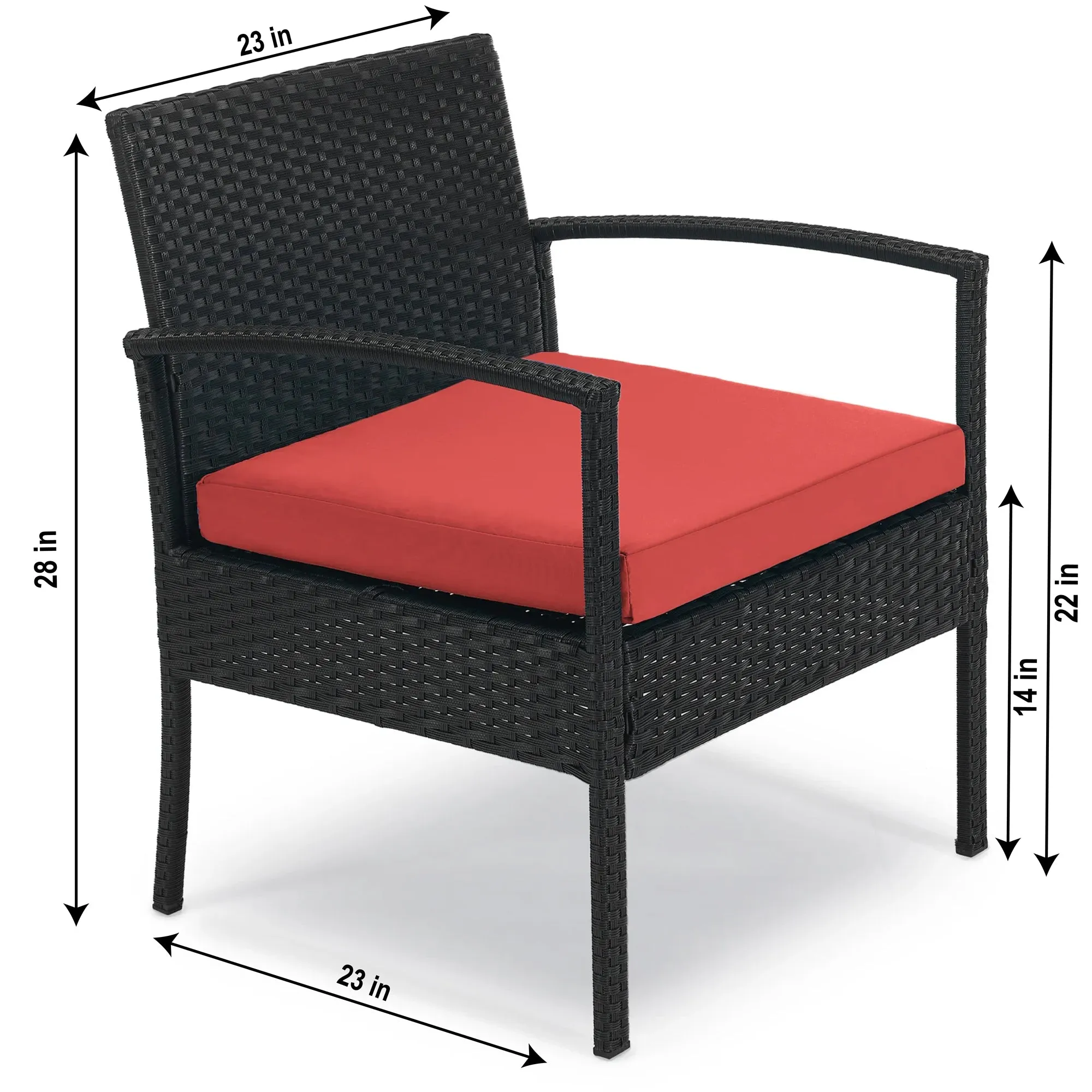 Pronto Outdoor Patio Seating Set 2 Chairs and 1 Table Set (Brown   Red)