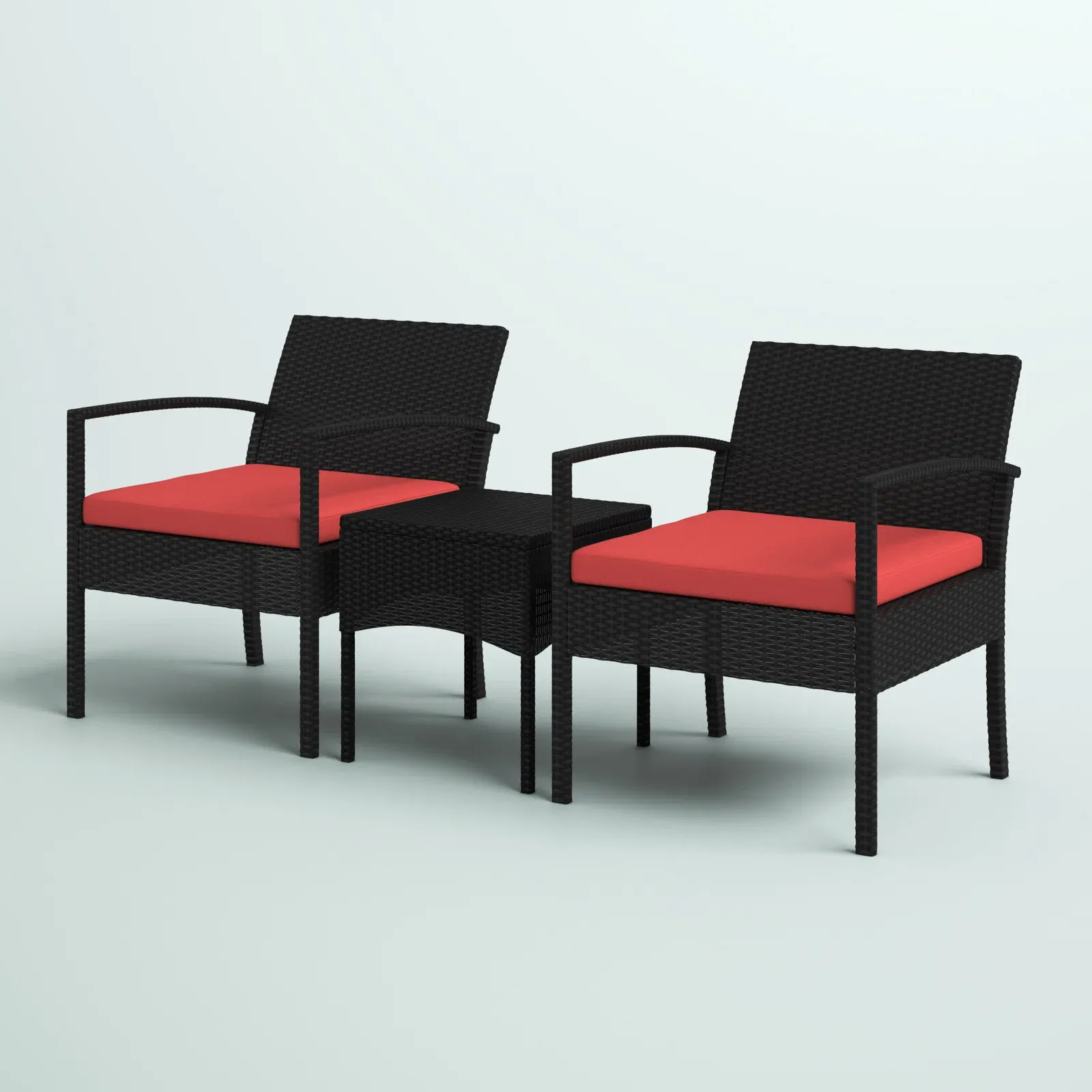Pronto Outdoor Patio Seating Set 2 Chairs and 1 Table Set (Brown   Red)