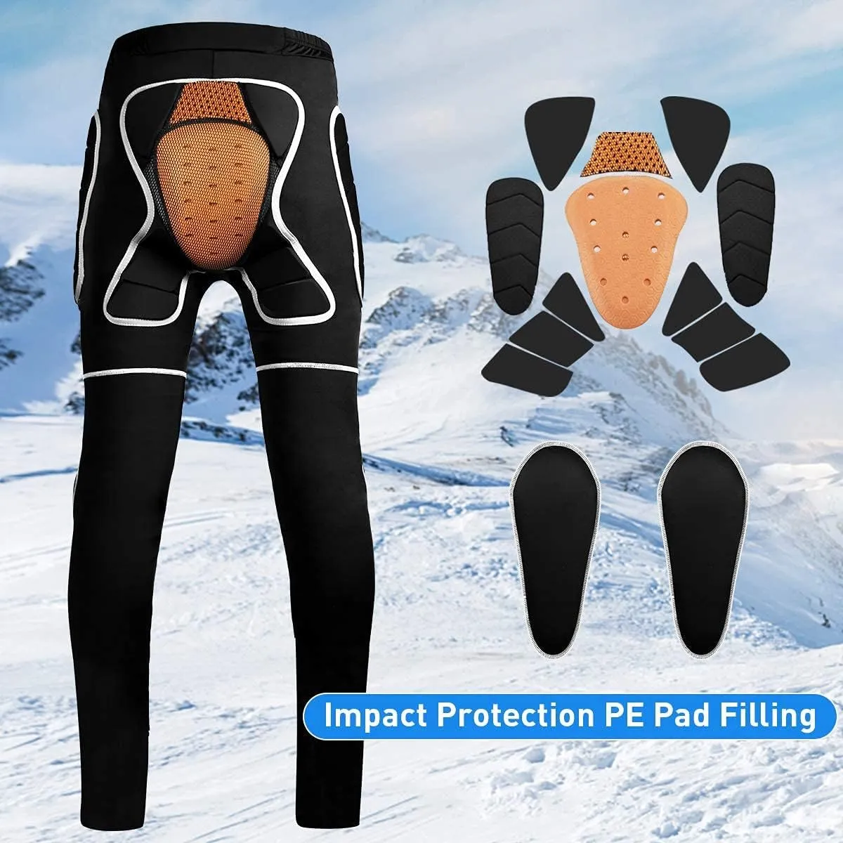 Protective Armor Pants,3D EVA Protect Gear for Snowboard,Skate and Ski, Cycling Underwear Pants
