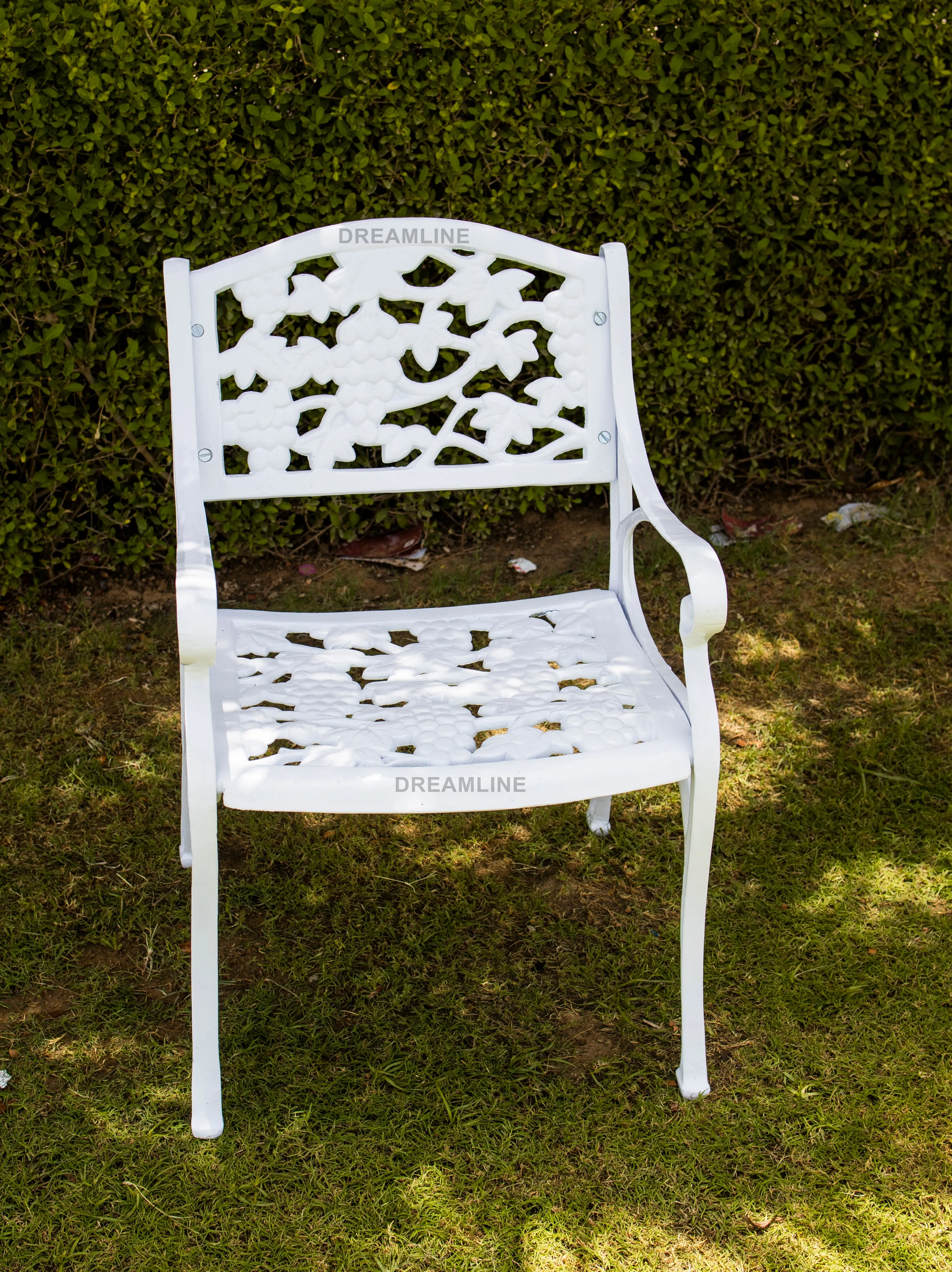 Rahel Cast Aluminium Garden Patio Seating 3 Chair and 1 Table Set