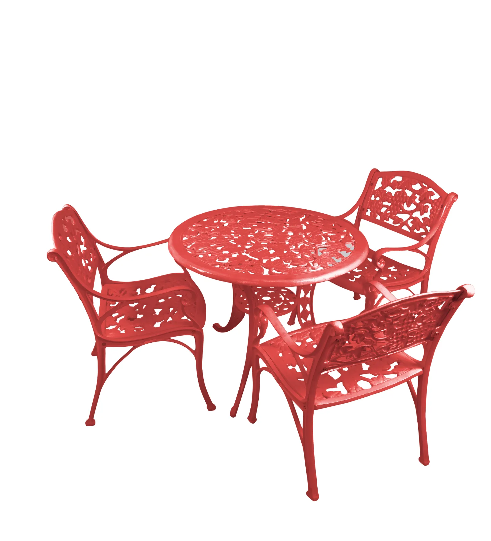Rahel Cast Aluminium Garden Patio Seating 3 Chair and 1 Table Set