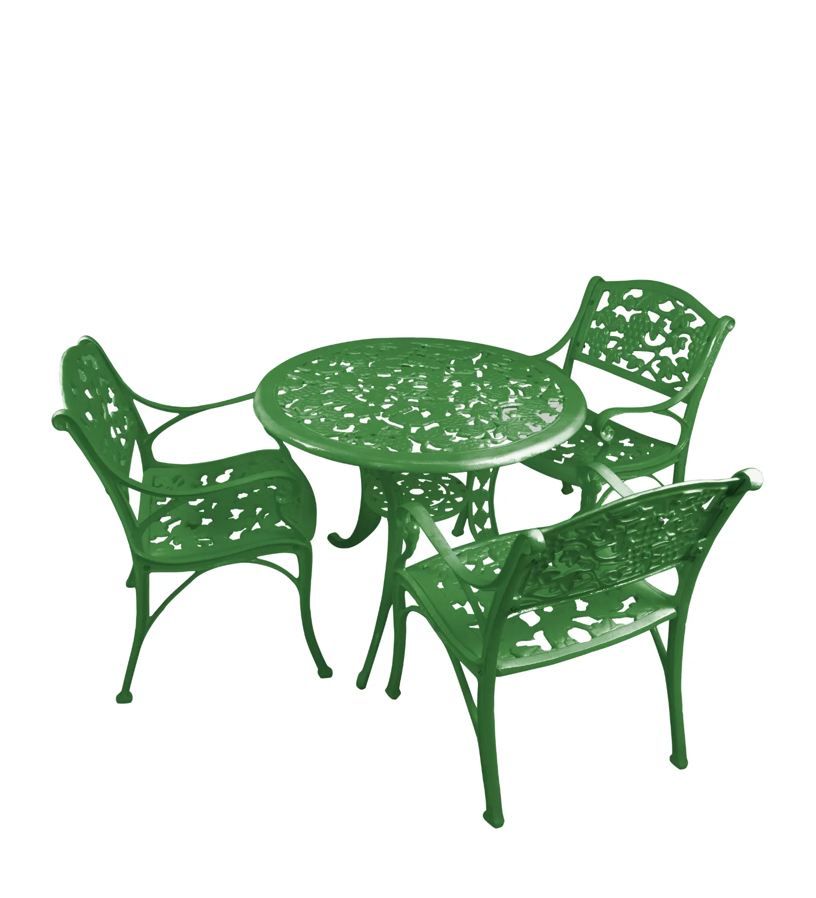 Rahel Cast Aluminium Garden Patio Seating 3 Chair and 1 Table Set