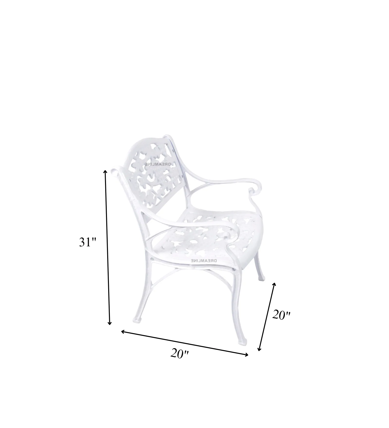 Rahel Cast Aluminium Garden Patio Seating 3 Chair and 1 Table Set