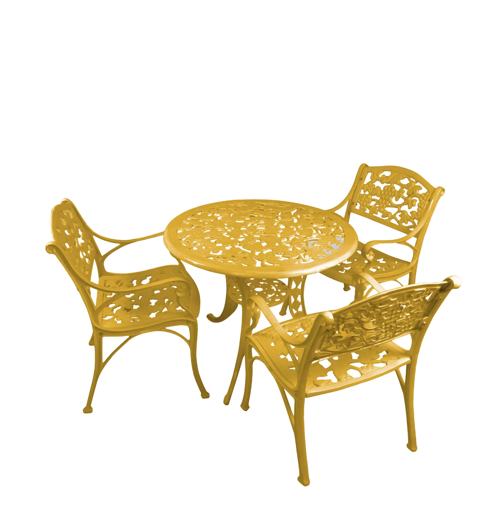 Rahel Cast Aluminium Garden Patio Seating 3 Chair and 1 Table Set